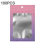 Aluminum foil ziplock pouch with hanging hole and window, pink-purple gradient