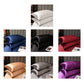 Satin pillowcase set display with folded pillowcases in black and other colors