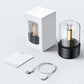 Aroma diffuser with simulated candlelight glass dome, USB cable, and box