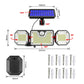 Three-panel solar LED motion sensor light with adjustable angles and wall-mount screws