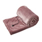 Folded portable USB electric blanket, dusty pink with controller cord and plug