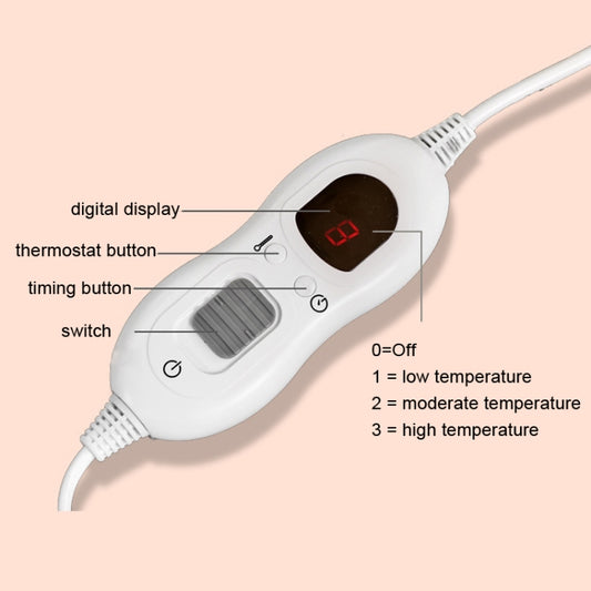 Heating blanket controller with digital display and temperature buttons