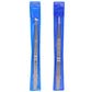 Two slotted stainless steel jewelry tweezers packaged in blue plastic holders