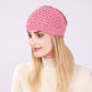 Knitted wide headband with ear coverage, pink
