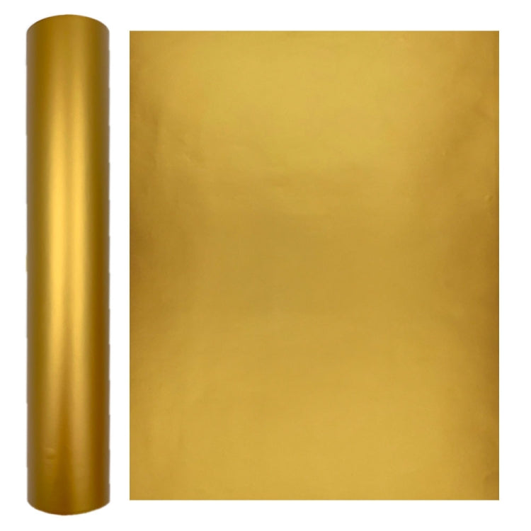 Gold matte metallic self-adhesive vinyl sheet and roll, smooth vinyl backing