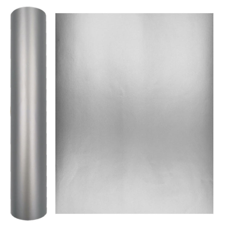 Silver matte metallic self-adhesive vinyl roll and sheet for lettering and decals