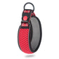 Breathable honeycomb dog collar with red mesh, black trim, buckle and D-ring