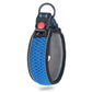 Breathable honeycomb dog collar with blue mesh, black trim, buckle and D-ring