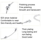 S925 silver anklet close-up with round bead charms and secure clasp