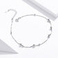 S925 silver anklet with round ball charms on a fine chain and extender links