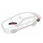 Car parking sensor system layout diagram with control box and wiring placement on vehicle
