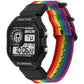 SYNOKE 9619C Nylon Canvas Strap Three-Ring Buckle Vintage Electronic Luminous Watch