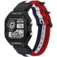 SYNOKE 9619C Nylon Canvas Strap Three-Ring Buckle Vintage Electronic Luminous Watch