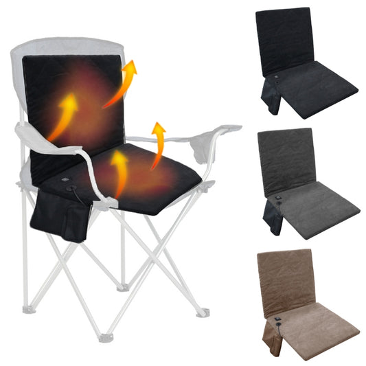 Outdoor Winter Camping Warm USB Heating Cushions With Backrest, With Backrest Black, With Backrest Gray, With Backrest Khaki