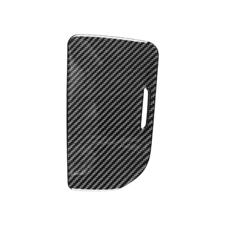 Carbon-fiber style center control cup cover sticker with long slot, black