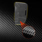 Carbon-fiber style sticker texture with slot cutout, black