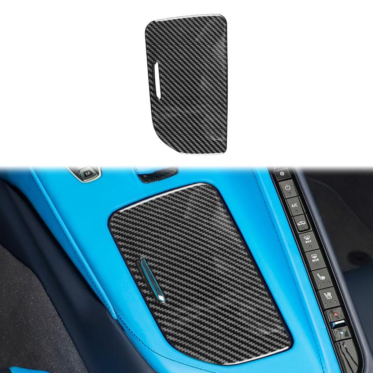 Carbon fiber center control cup cover sticker with slot, curved rectangular shape