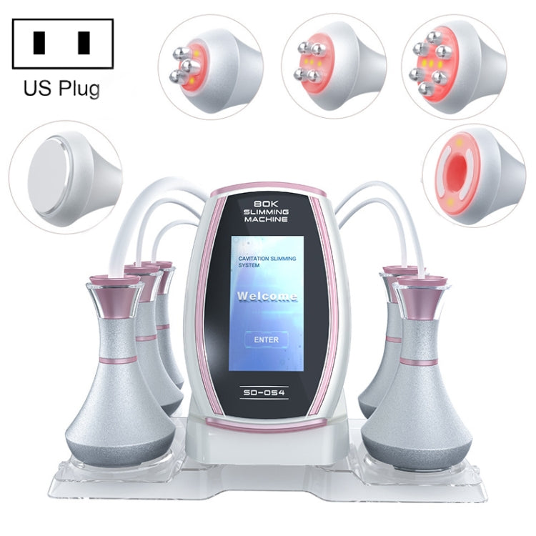 At-home slimming machine with pink-trim screen, US plug, dual handle heads
