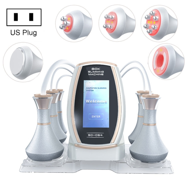At-home slimming machine with gold-toned trim screen, US plug, dual handle heads