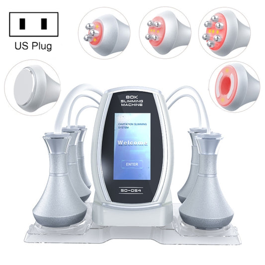 At-home slimming machine with silver-toned trim screen, US plug, dual handle heads