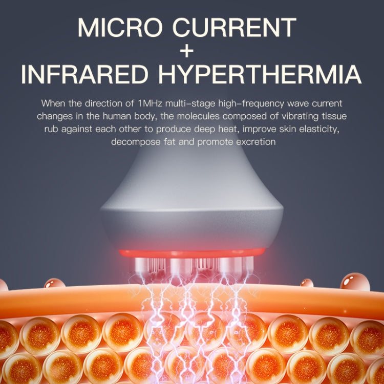 Microcurrent and infrared hyperthermia treatment display head