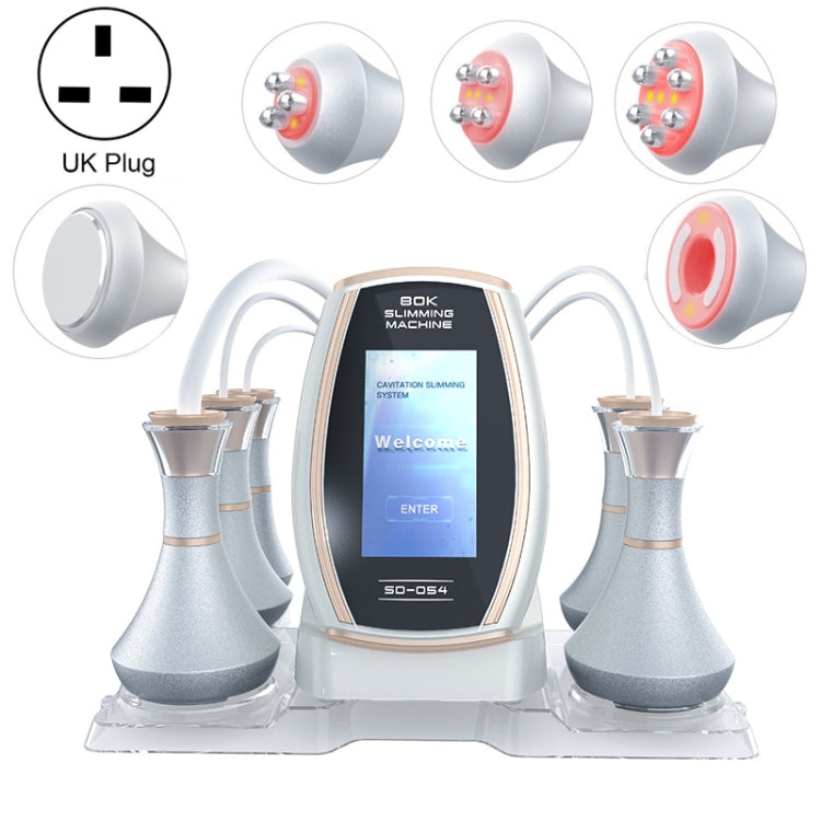 At-home slimming machine with gold-toned trim screen, UK plug, dual handle heads