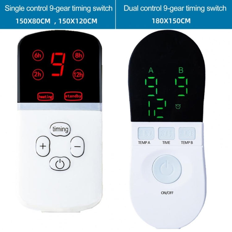 Electric blanket remote controller with 9-gear timing switch, single and dual control
