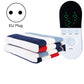 Electric blanket with blue, white, and red stripes and EU plug dual temperature displays