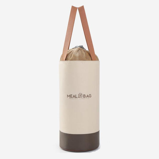 Thermal Insulated Round Lunch Bag with Drawstring & Handles Food Container Carrier, Small, Medium, Large