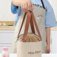 Thermal Insulated Round Lunch Bag with Drawstring & Handles Food Container Carrier, Small, Medium, Large