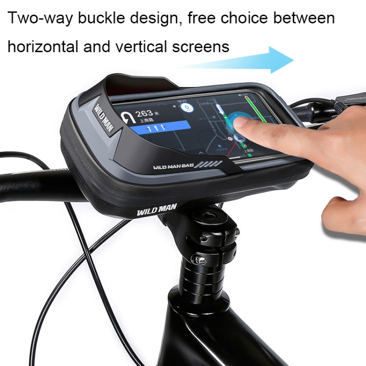 Black bike handlebar touch-screen waterproof bag with two-way screen buckle