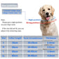 Dog model with collar size guideline showing correct and wrong positioning
