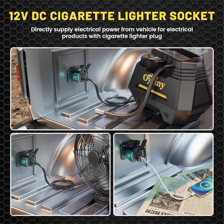 12V DC cigarette lighter socket adapter with LED tester module and connected wiring