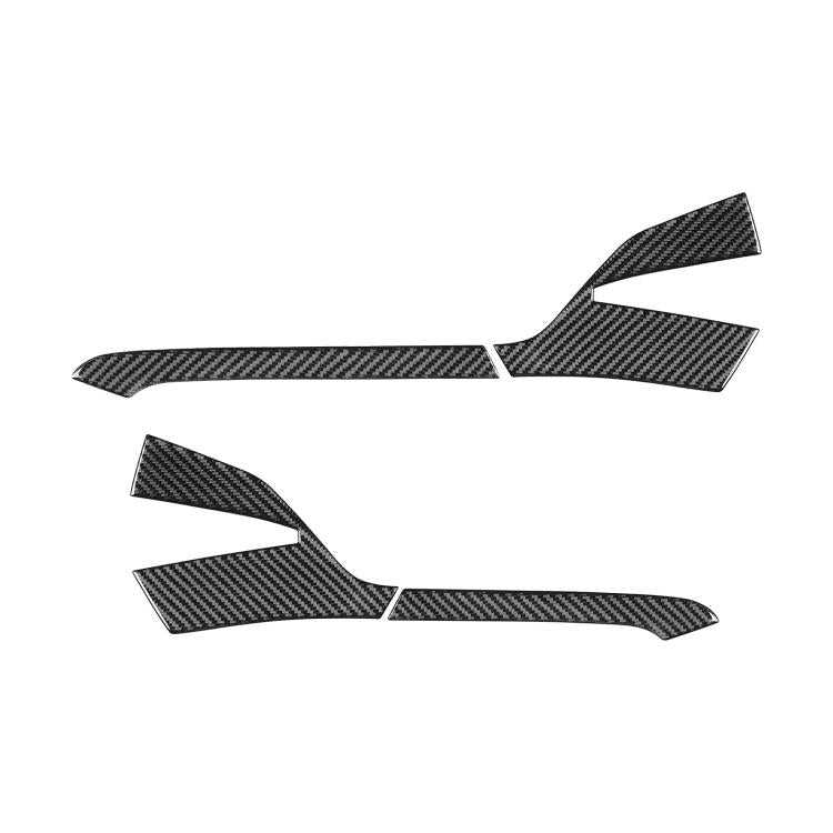 Set of 4 carbon-fiber look rearview mirror scratch protection stickers, angled cutouts