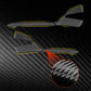 Carbon-fiber rearview mirror sticker set with texture close-up detail