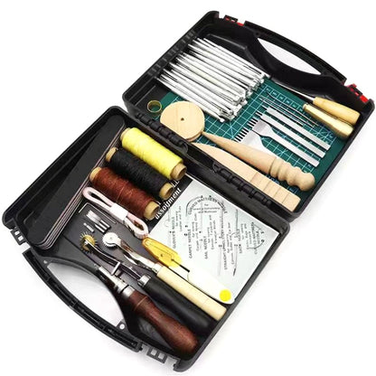 59 In 1 Handmade Leather DIY Tool Set Sewing Craft Tool Set, Style:, A5 Pads, Rotating Knives
