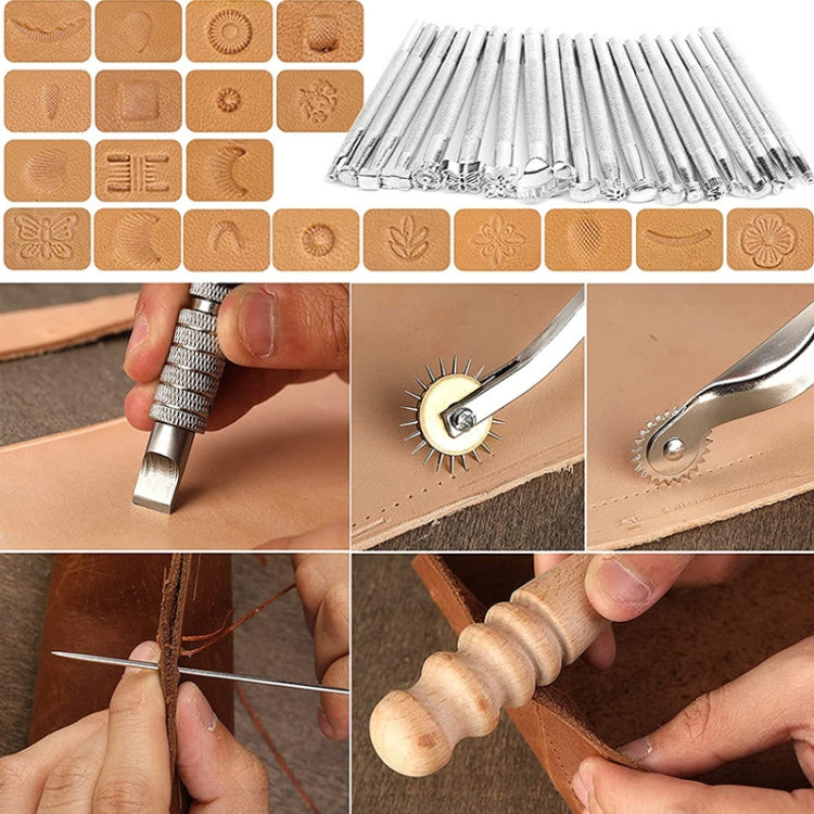 59 In 1 Handmade Leather DIY Tool Set Sewing Craft Tool Set, Style:, A5 Pads, Rotating Knives