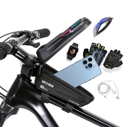 WILD MAN bicycle phone beam bag with included phone case and accessories