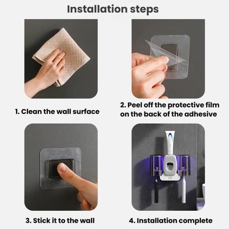 Smart Toothbrush Sanitizer UV Sterilizing Wall-Mounted Storage Rack