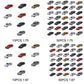 Mini model car pack with mixed colors shown in grouped quantities