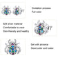 925 silver insect earrings with multicolor zirconia stones in winged bug design