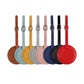 5 PCS Soft-Surface Leather Stitched Round Boarding Pass Luggage Tag