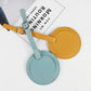 5 PCS Soft-Surface Leather Stitched Round Boarding Pass Luggage Tag
