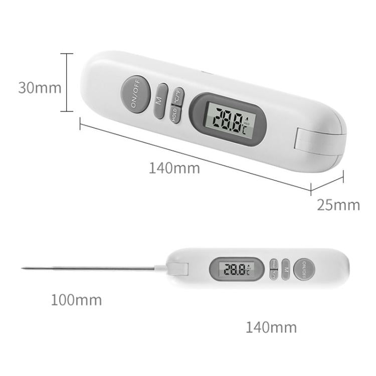 YZ6010 rechargeable folding food thermometer with LCD display and retractable metal probe