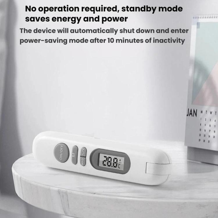 White digital folding food thermometer with large LCD and control buttons