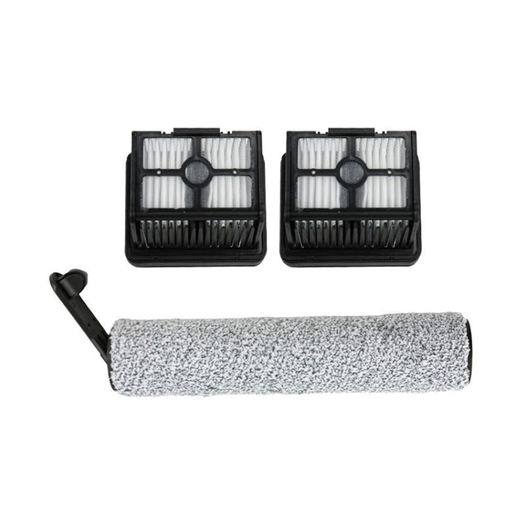 Roll brush with two vacuum filters set, gray roller and black filter frames