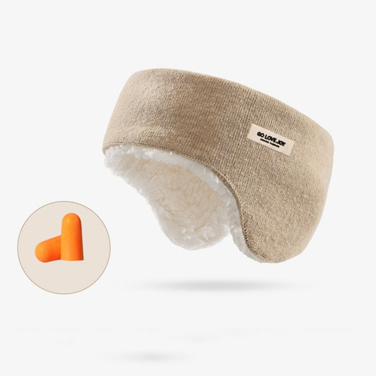 Golovejoy Winter Warm Soundproof Earmuffs + Earplugs Set Sleep Eye Mask, 2 In 1 (Beige), 2 In 1 (Khaki), 2 In 1 (Gray), 2 In 1 (Pink), 2 In 1 (Black)