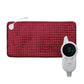 Red low-voltage heating pad blanket with detachable controller and cable