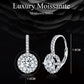 S925 sterling silver moissanite drop earrings with round halo stones