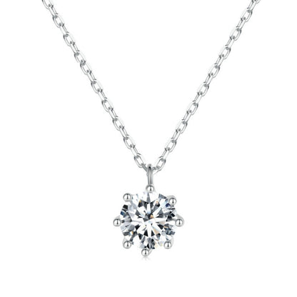 S925 sterling silver O-link chain necklace with round gemstone pendant